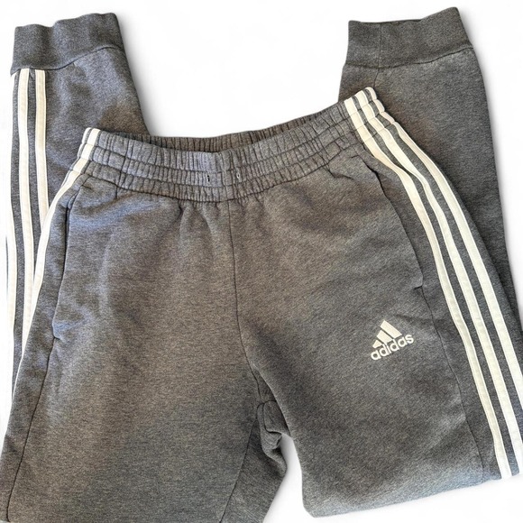 adidas Other - Adidas Essentials 3-Stripes Joggers Gray White Mens M Track Pants Sweatpants
